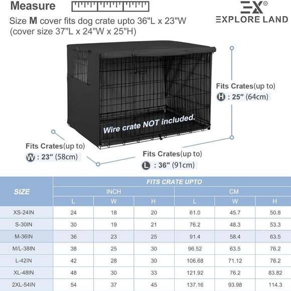 Explore Land Dog Crate Cover Heavy Duty Polyester - Picture 4 of 6